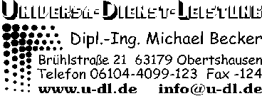 Universa Dienst Leistung Dipl.-Ing. Michael Becker